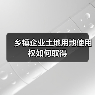 乡镇企业土地用地使用权如何取得（图1）