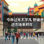 今年过年不平凡 野猪走进市场来拜年(图4) 今年过年不平凡 野猪走进市场来拜年(图4)