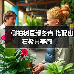 侧柏树夏绿冬青 搭配山石极具美感 侧柏树夏绿冬青 搭配山石极具美感
