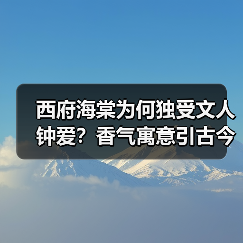 西府海棠为何独受文人钟爱?香气寓意引古今倾倒 西府海棠为何独受文人钟爱?香气寓意引古今倾倒